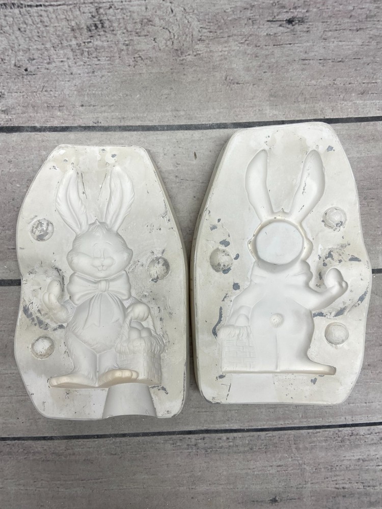 Kimple Ceramic Casting Mold Easter Bunny Rabbit Holding Egg #1641