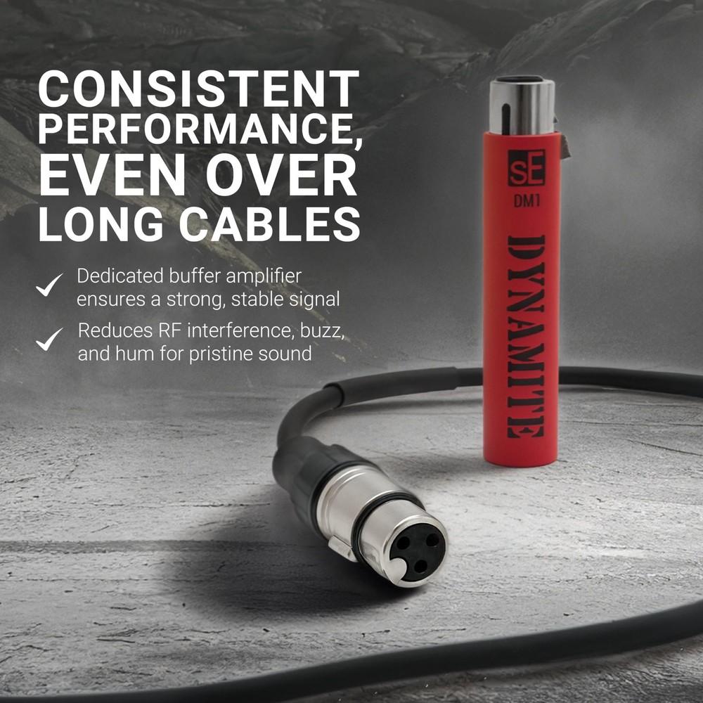 sE Electronics DM1 Dynamite Ultra-Slim Inline Microphone Preamp for Ribbon &...