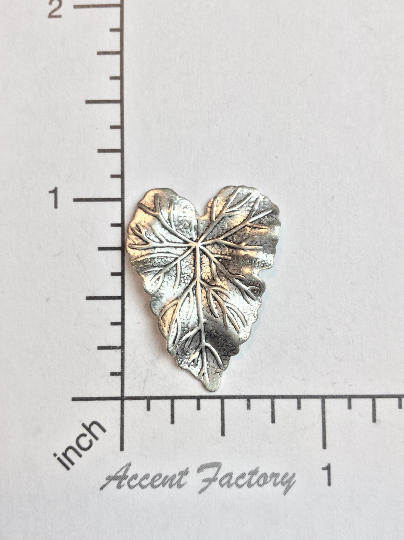 32544 - 3 Pc Victorian Large Wide Leaf Jewelry Finding Matte Silver Ox
