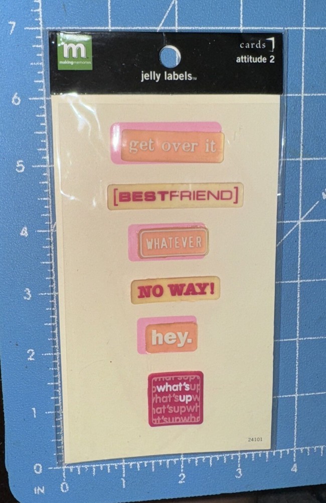 Making Memories JELLY LABELS Attitude 2  NEW 6pcs