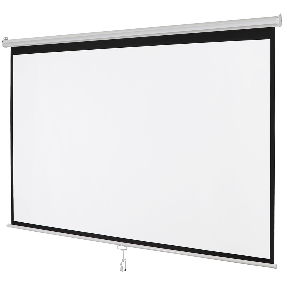100" Projector Screen Manual Pull Down Projection Screen Theater 16:10 4K HD