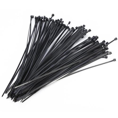 100pcs Black Self Locking Plastic Nylon Cable Ties, Wire Ties 2.5*150mm
