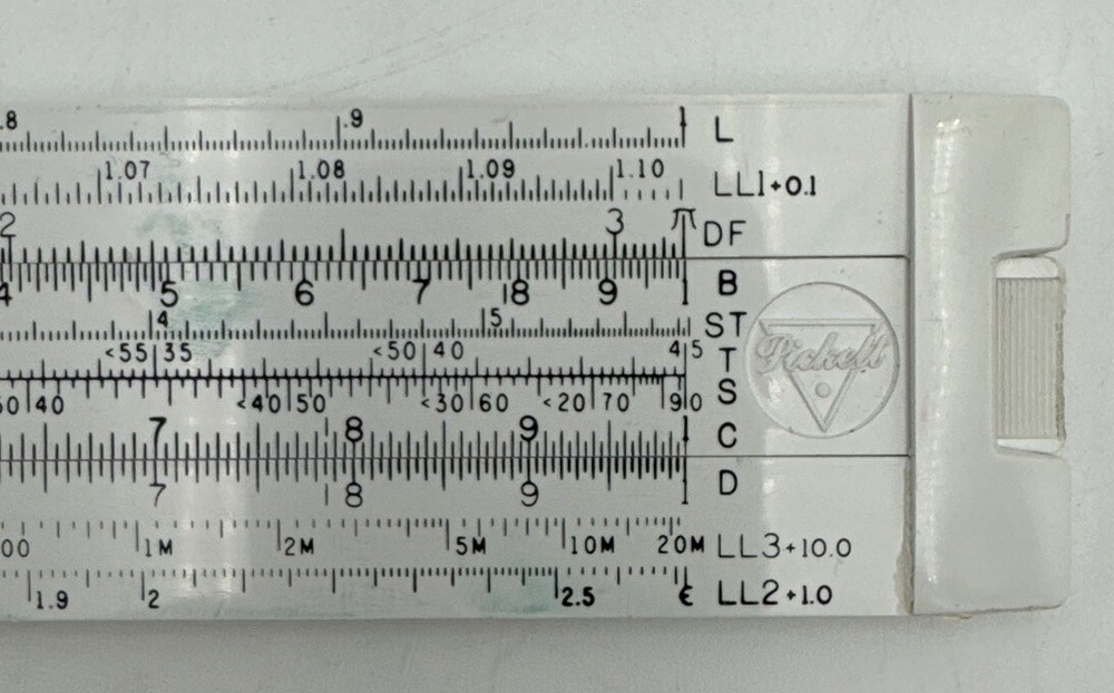 Vintage Pickett Microline 140 Slide Rule White