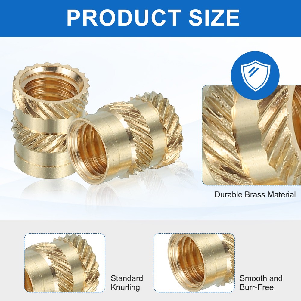 36 Pcs Threaded Inserts, M3 Brass Heat Set Insert for Plastic, M3x5x7mm