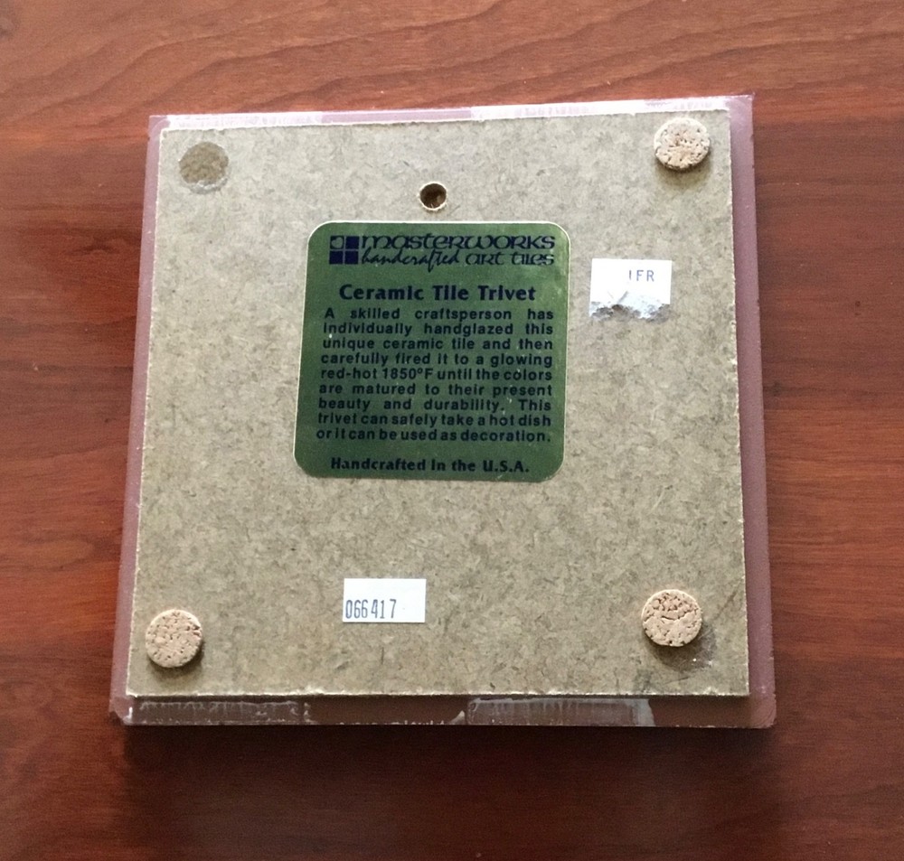 Cactus Flower Tile 5 and 7/8” Square Ceramic Masterworks