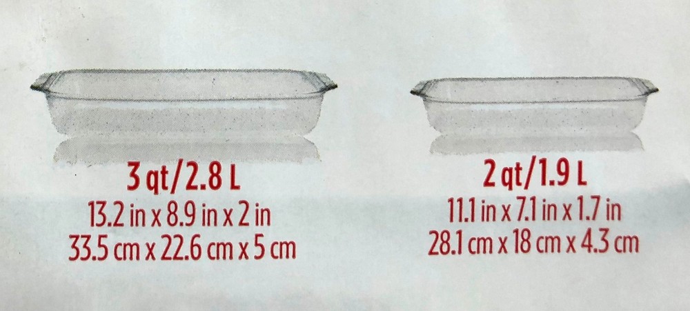 Pyrex Basics 3Qt, 2Qt Glass Oblong Baking Dish Clear Bakeware Kitchenware