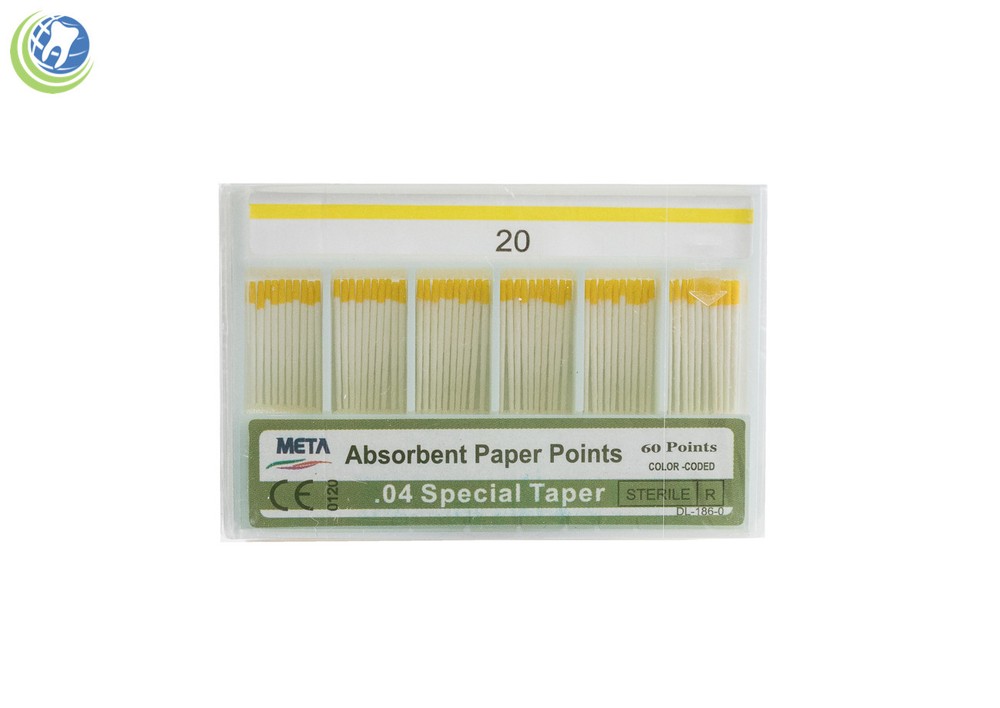 Paper Points .04 Taper #20 Sterilized Endodontic Root Canal Obturation 60/Box