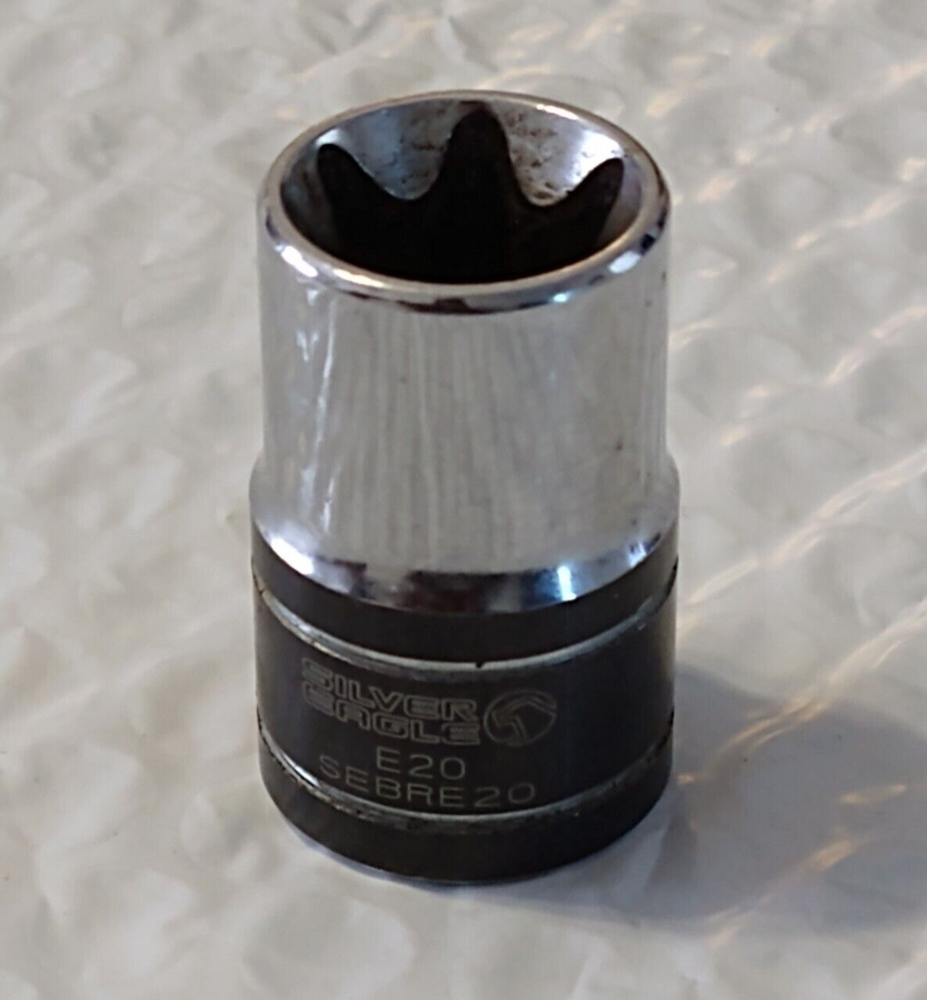 MATCO TOOLS "SILVER EAGLE" SEBRE20, 1/2" DRIVE, E20 INVERTED TORX SOCKET.