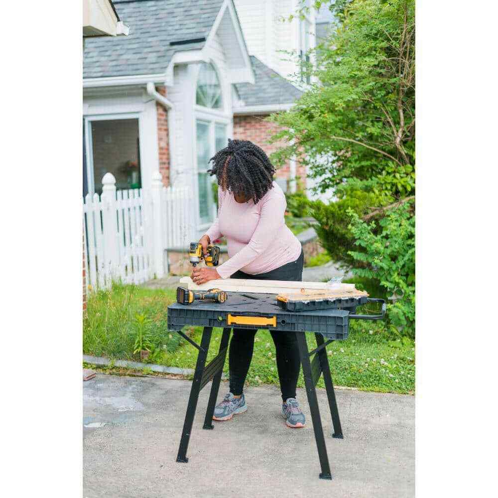 33" Folding Portable Workbench Sawhorse and12" Medium Trigger Bar Clamp (2 Pack)