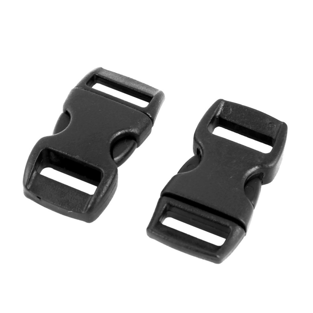 Plastic Side Quick Release Clasp Buckles Black 10mm Width Webbing Strap 10pcs