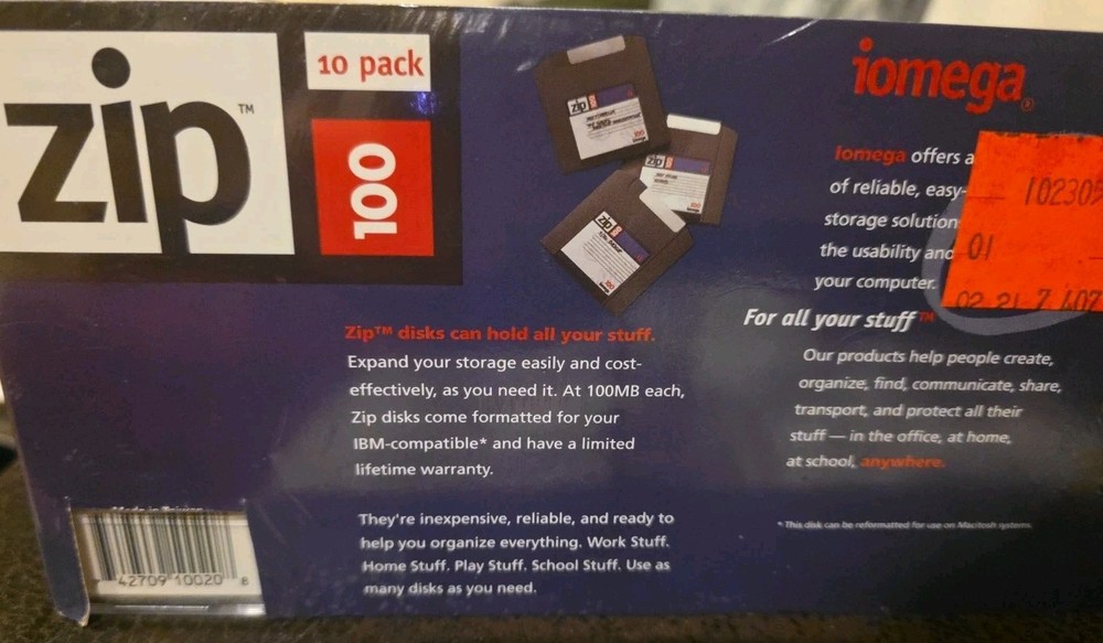 10 PACK Iomega Zip 100 Disk gig-a-pack Sealed