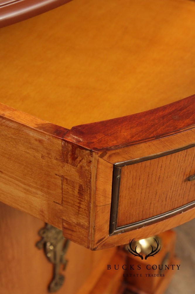 Classical Revival Walnut Ormolu Mounted Desk With Leather Top