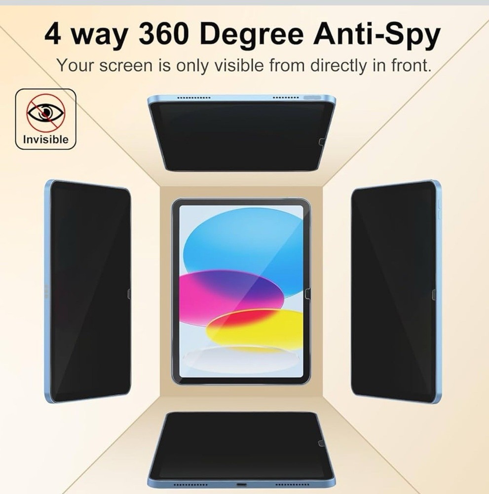 Privacy Screen Protector for iPad Pro 11"" (Released in 2024), Black