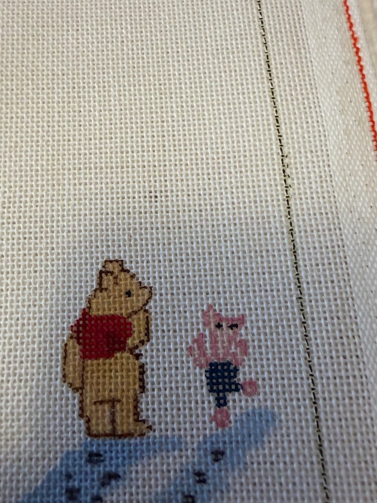 HP NEEDLEPOINT CHRISTOPHER ROBIN IN A TREE