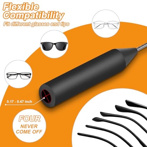 Adjustable Glasses Strap 16Inch String Straps with Retainer 4 Pack