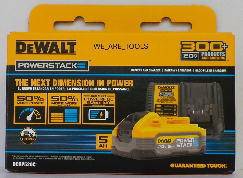 DEWALT DCBP520C PowerStack 5.0 Ah Battery & Charger Starter Kit 20 Volt 20V MAX