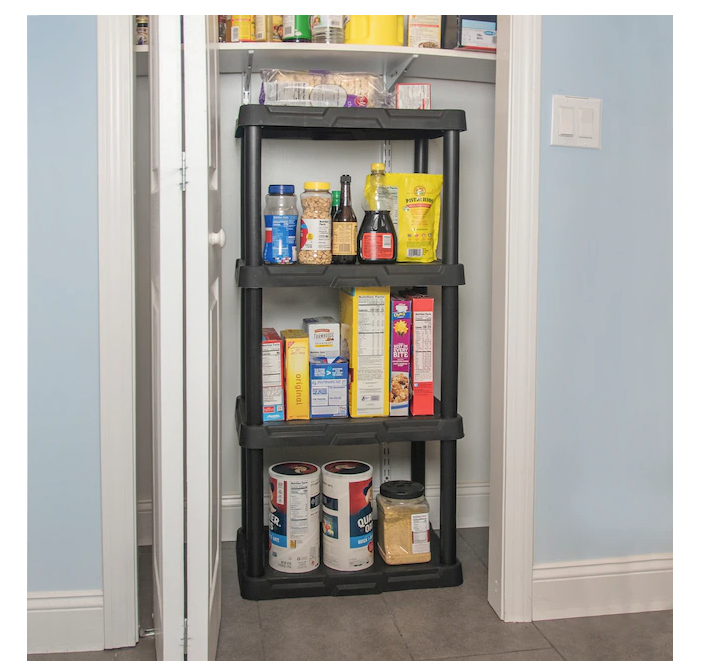 Project Source Plastic 4-Tier Shelving Unit Shelves Shelf Storage Racks Stand