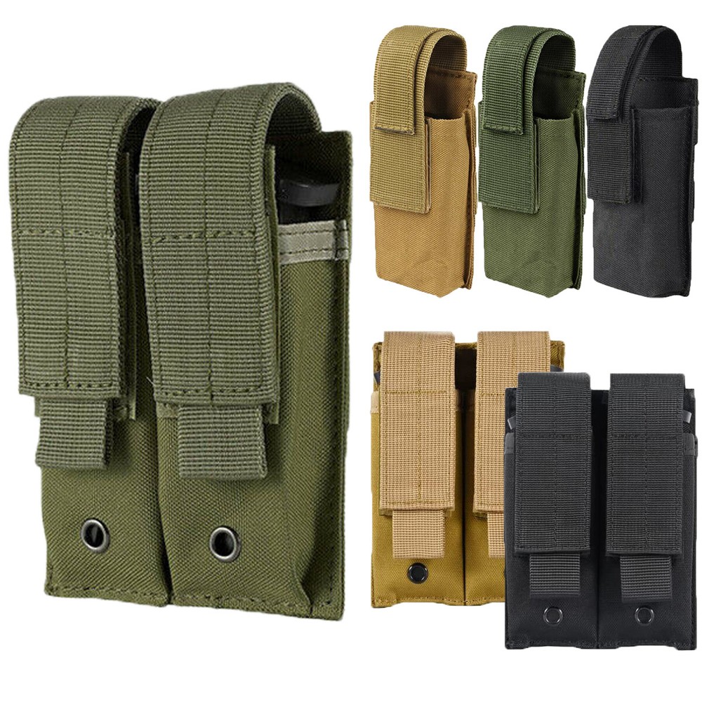 Tactical MOLLE Magazine Pouch Single/Double Stack Pistol Mag Bag Holder Case
