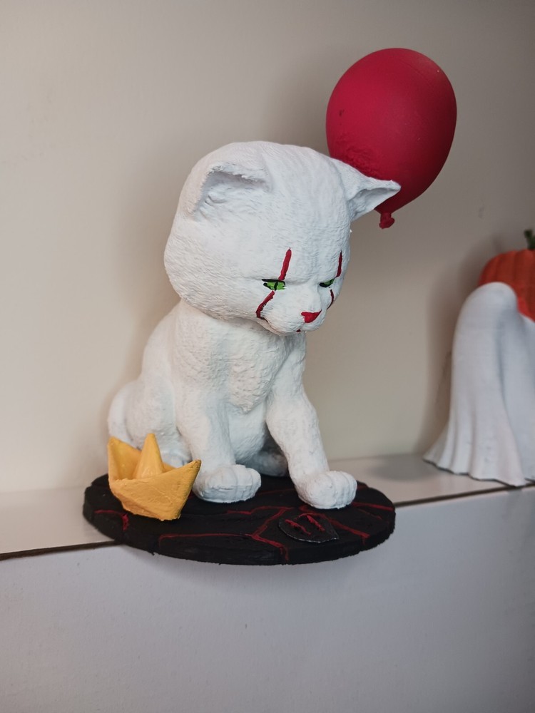 Pennywise Horror Kitty Statue 3D Printed Hand Painted