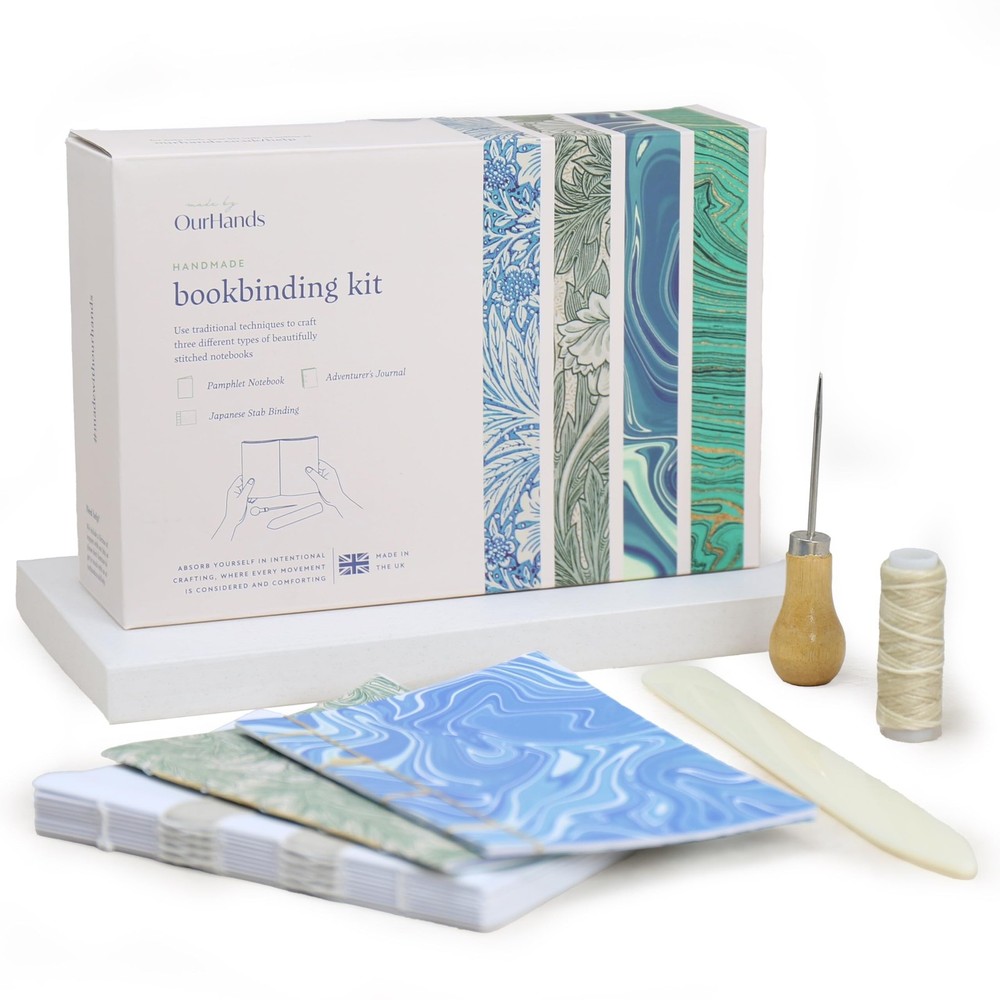 OurHands Bookbinding Kit DIY Kit to Create Custom Soft-Cover Notebooks - Incl...