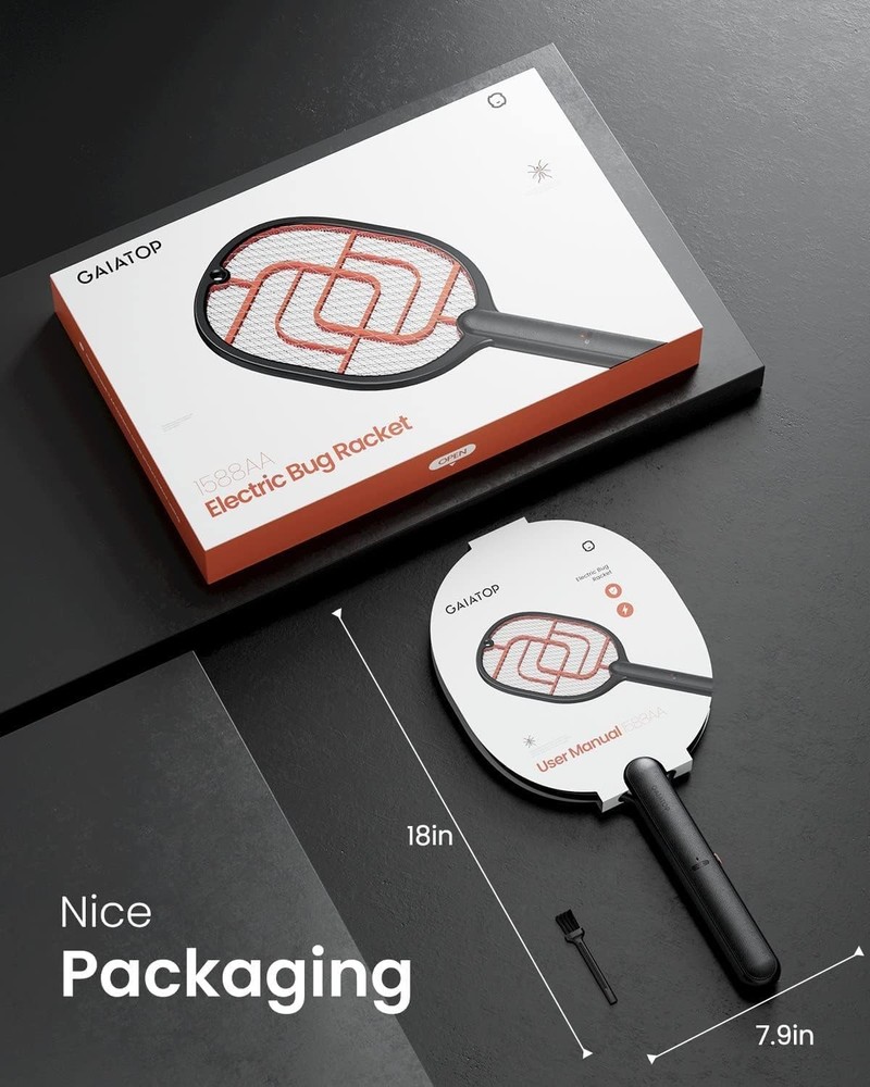 Ergonomic Handheld 3800V Fly Swatter - Effective Bug Zapper for Every Setting