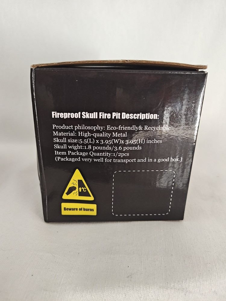 Fire Pit Single Skull Fireplace Firepit Campfire Halloween 1 Piece Open box