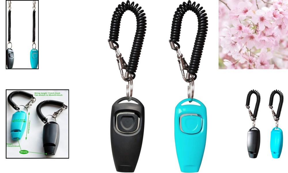 Metal Dog Training Clickers - 2 Pack with Wrist Strap for Effective Training
