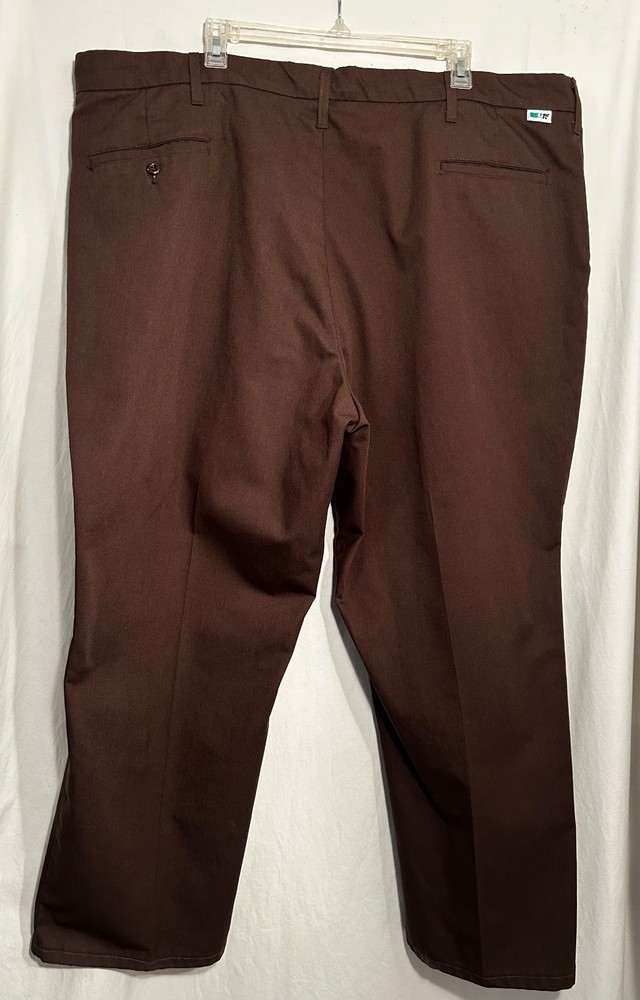 MENS 48 X 29 SOFTWILL BROWN UNIFORM WORK PANTS