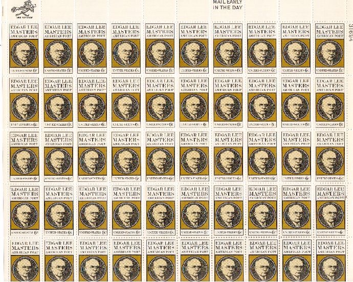 Scott #1405... 6 Cent...Edgar Lee Masters...Sheet  of 50