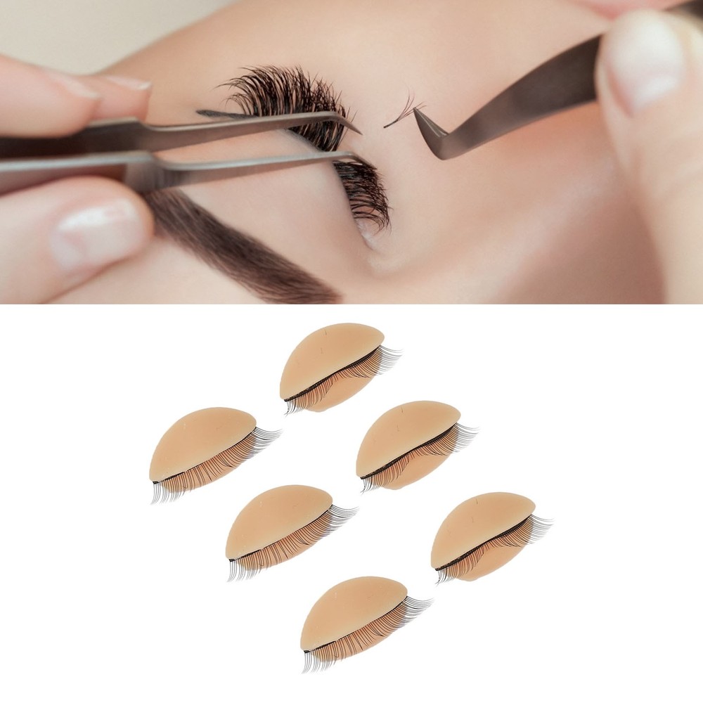 3 Pairs Replacement Eyelids For Mannequin Head Eyelash Extension Practice
