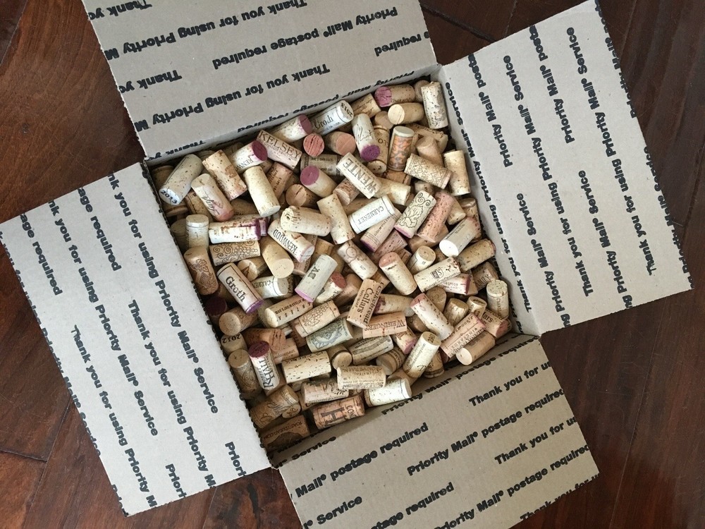 Large Box of Used Wine Corks for Crafts