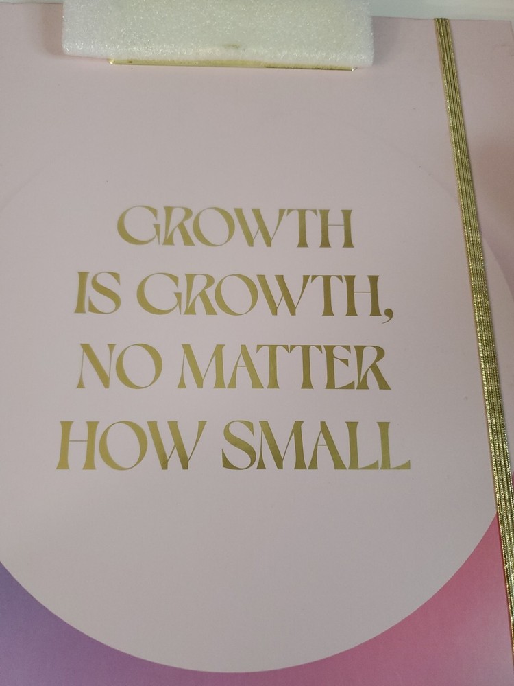 Growth Is Growth Journal Notebook Diary Lined Clipboard Pink Inspirational