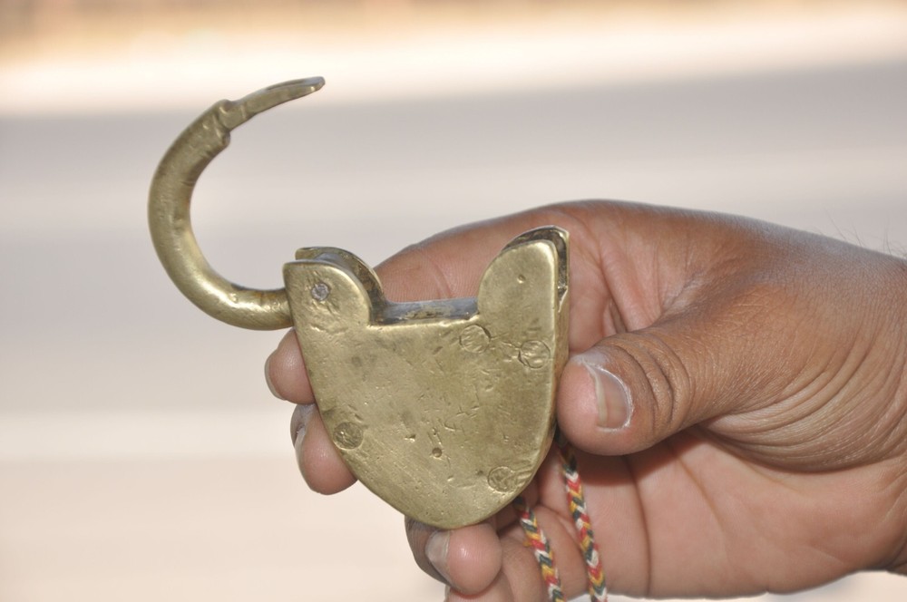 Vintage Unique Shape Brass Fine Handcrafted Unique Shape Padlock