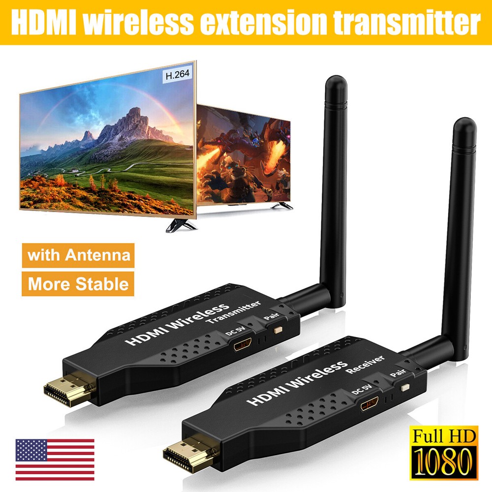 Wireless HDMI Extender Video Transmitter Receiver Screen Mirroring PC-To-TV 100m