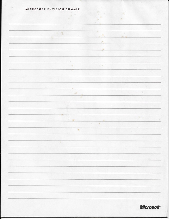 Microsoft Envision Summit PacMan Logo 8½” x 11” Note Pad