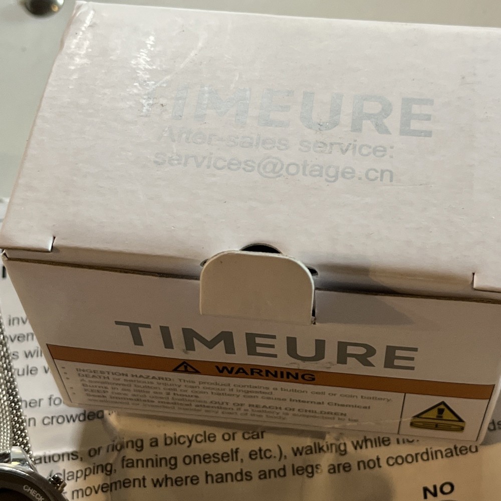 TIMEURE Silver Digital Pedometer Watch with Light and Step Counter
