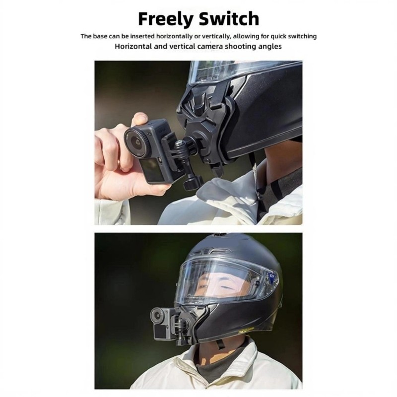 Enhanced View Helmet Mount for Action Cameras Featuring Position Adjustment