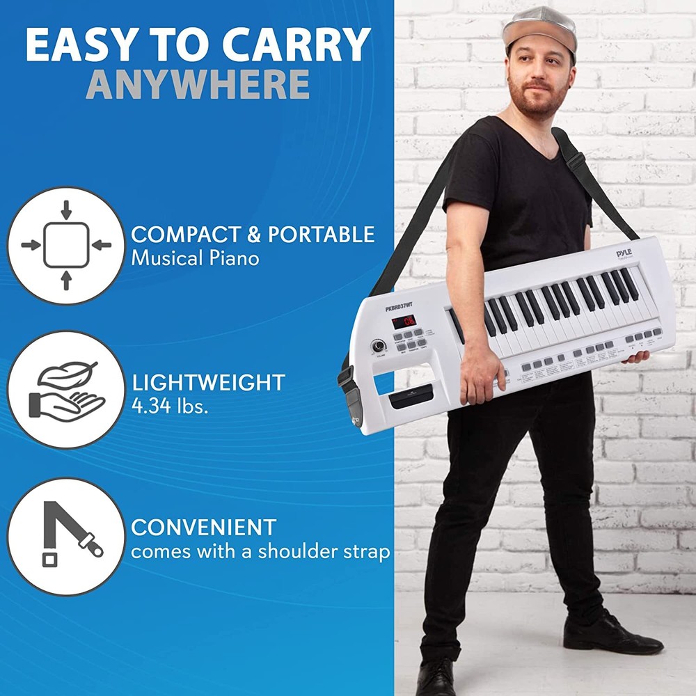 PylePro PKBRD37WT Portable 37Keys Electronic Keyboard