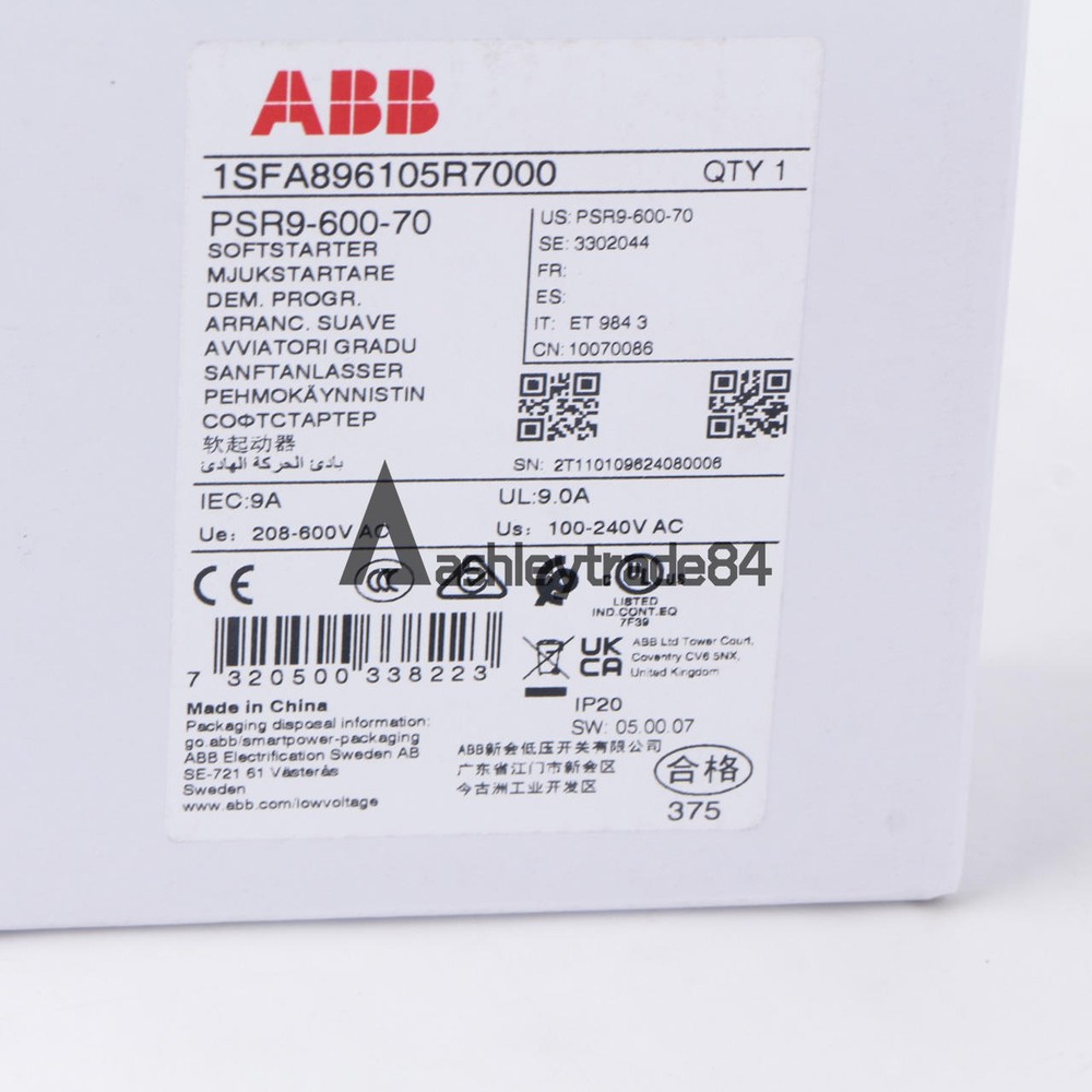 1PCS Soft Starter PSR9-600-70 1SFA896105R7000