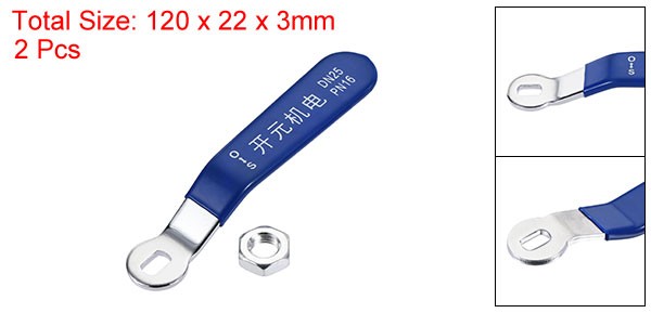 2Pcs Iron Chrome Plated Lever Handle Blue