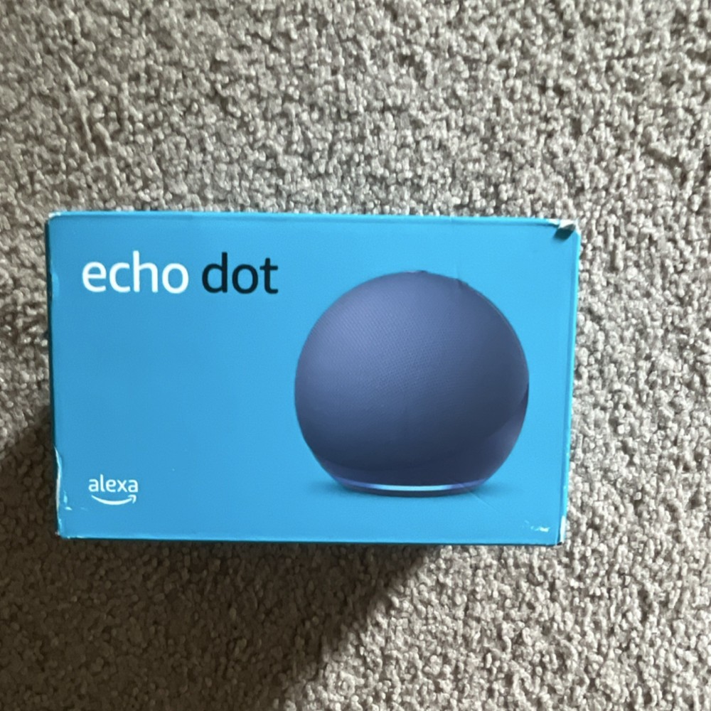 Amazon Echo Dot Alexa Smart Speaker Blue Fabric, Bluetooth Wi-Fi, 3.5mm