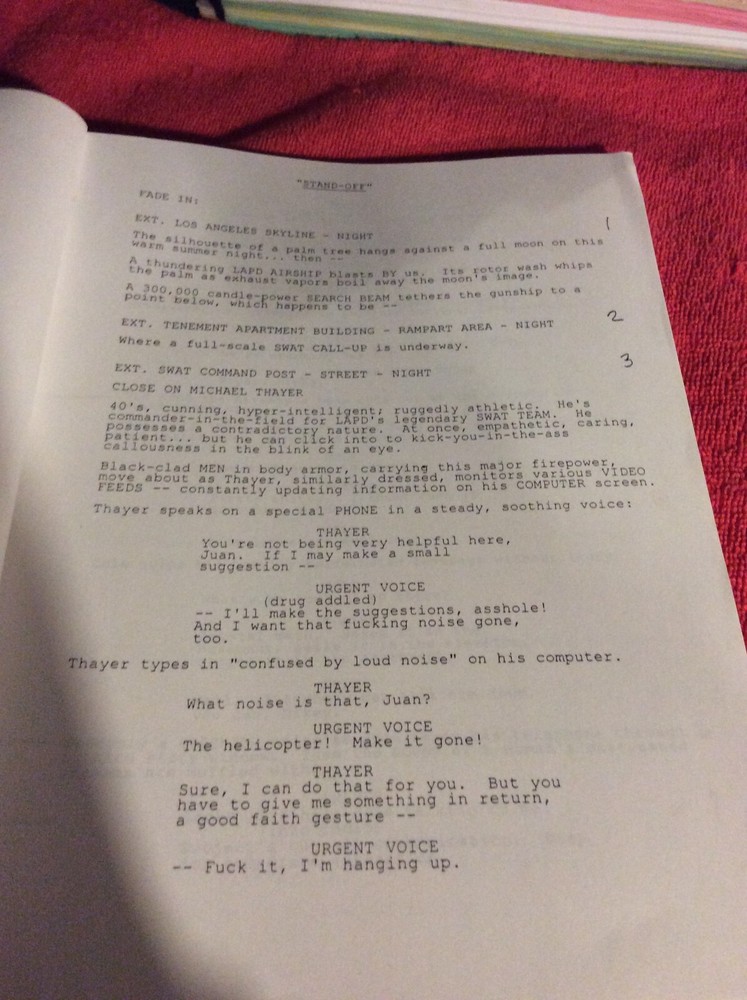 ORIGINAL SCRIPT STAND-OFF REED STEINER DAN MAZUR DAYBREAK PRODUCTIONS