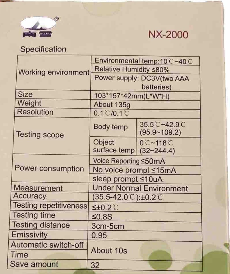 non-contact infrared thermometer