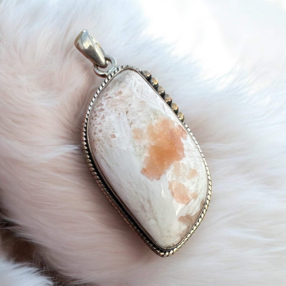 Scolecite Solid 925 Sterling Silver Pendant