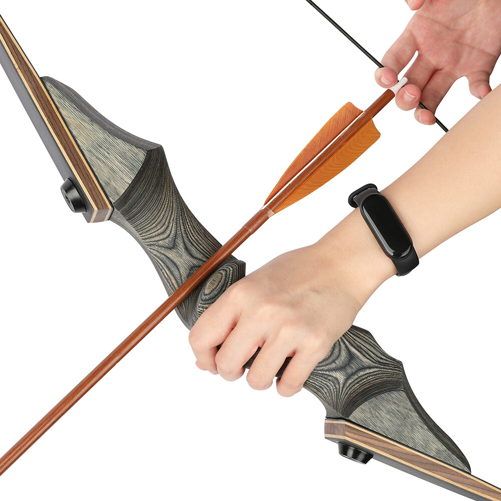 60'' Takedown Longbow Archery Wooden Riser 20-60lbs Target Shooting Black Hunter