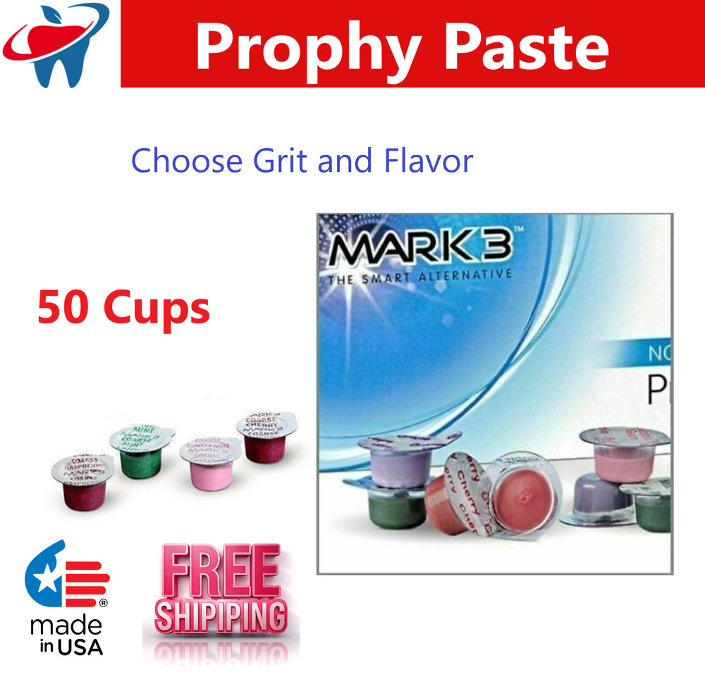 Dental Prophy Paste  Prophylaxis Non Splatter Extra Coarse Fine Coarse - 50 Cups