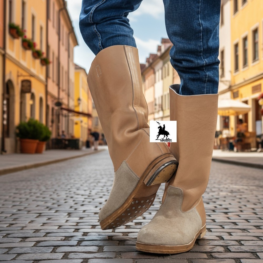 German Marching Boots, Tan Leather , WW2 M39 Jackboot, All Sizes Available