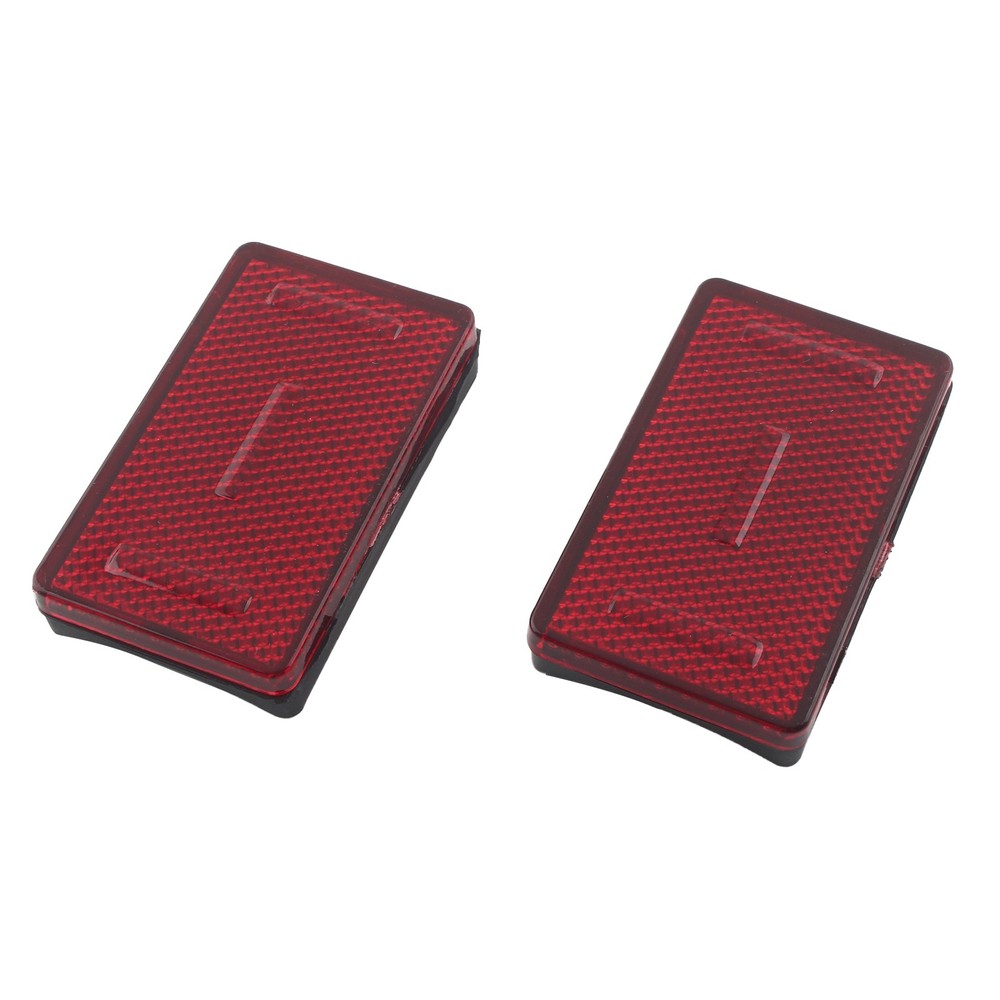 2PCS Red Rectangular Reflector For Universal Motorcycles ATV Dirt Bikes