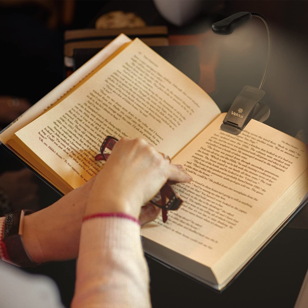 Rechargeable Book Light 3 Color Modes Adjustable Brightness