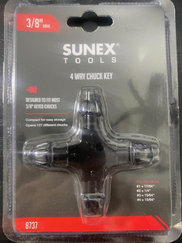 Sunex Tools 3/8” Dr. 4-Way Chuck Key 8737